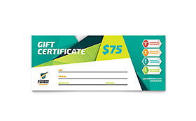 Fitness Trainer - Gift Certificate Sample Template